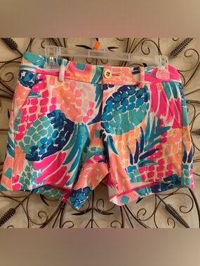 Lilly Pulitzer Coral, Teal & Navy Callahan Shorts